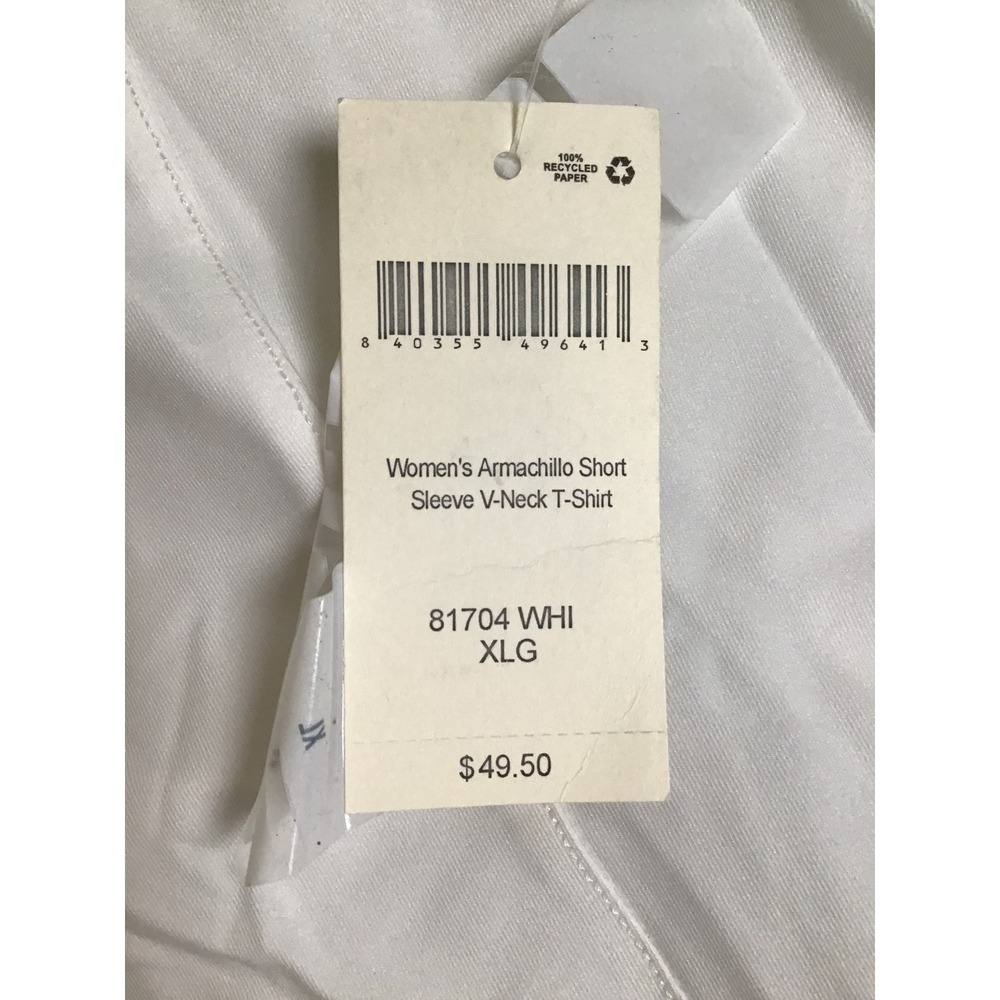 Duluth Trading Co Women's White Armachillo Cooling V-Neck T-Shirt Size XLG NWT - Picture 4 of 9
